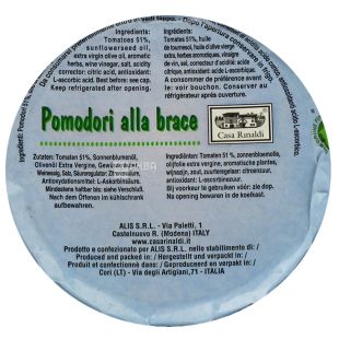 Casa Rinaldi, 320 г, Помидоры сушеные и жареные на гриле в растительном и оливковом масле, стекло