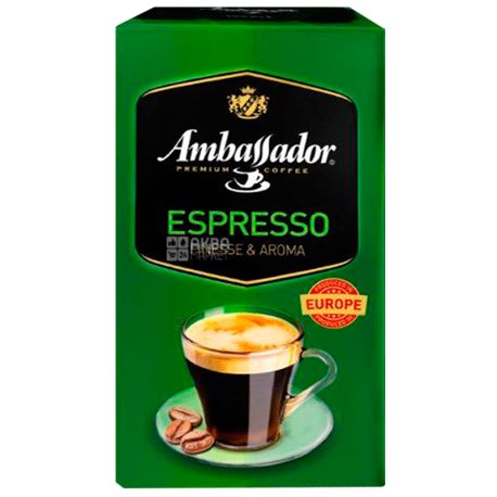 Ambassador Espresso, 225 г, Кава мелена Амбассадор Еспрессо