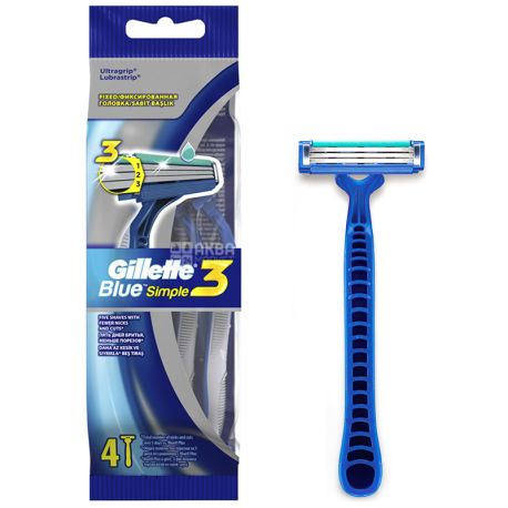 Gillette, 4 pcs., Disposable machine, Blue Simple 3