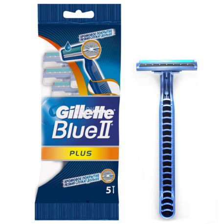 Gillette Blue 2 Plus, 5 шт., Станок для гоління, одноразовий