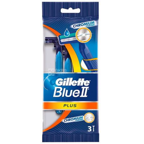 Gillette, 3 шт., Станок одноразовий, BLUE 2 Plus