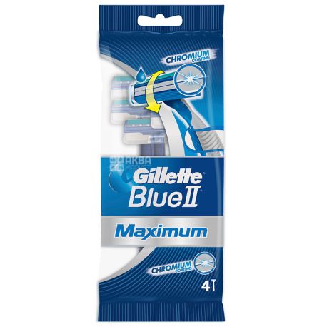 Gillette Blue 2 Maximum, 4 шт., Cтанок для бритья, одноразовый
