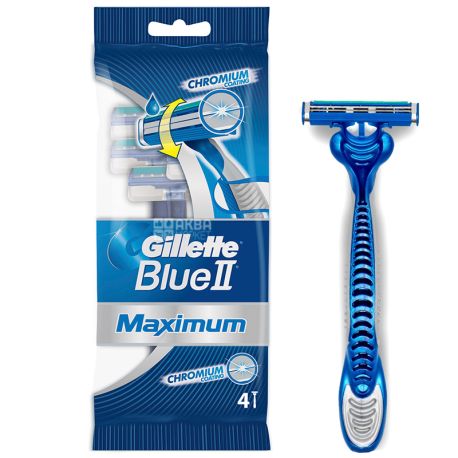 Gillette Blue 2 Maximum, 4 шт., Cтанок для гоління, одноразовий