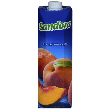 Sandora, Персиковый, 0,95 л, Сандора, Нектар натуральный