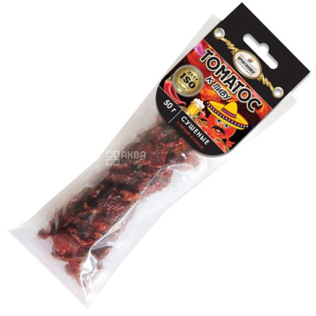 Spektrumix, Tomatоs, 50 г, Закуска к пиву, сушеные томаты с перцем и солью