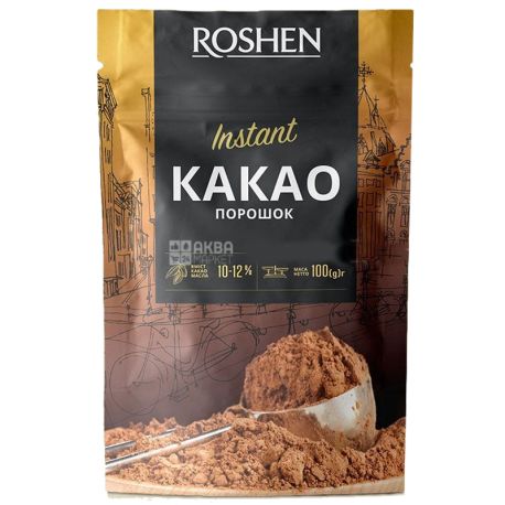 Roshen, Instant, Какао-порошок, 10-12%, 100 г