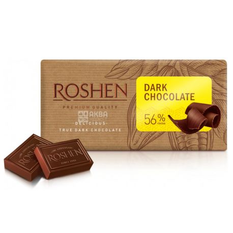 Roshen, 85 г,  56%, Шоколад черный