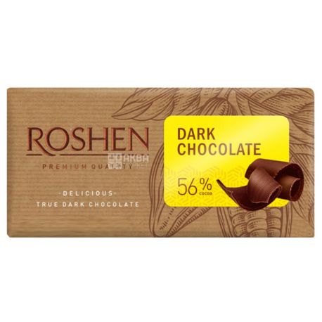 Roshen, 85 г,  56%, Шоколад черный