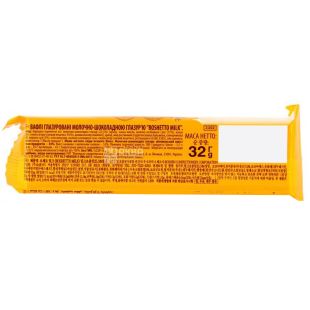 Roshen Roshettо, 34 г, Рошен Рошетто, Вафельный батончик, глазированный молочным шоколадом