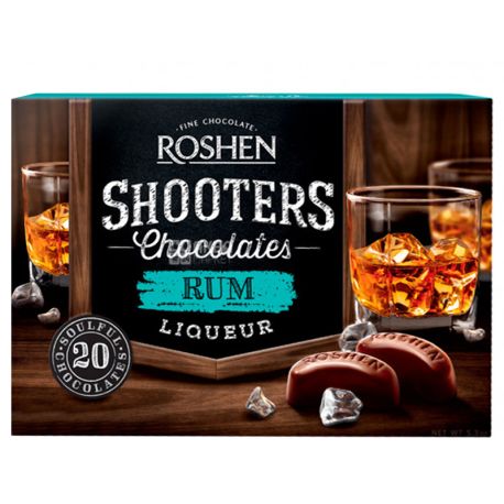 Roshen Shooters, 150 г, Конфеты, C ромовым ликером