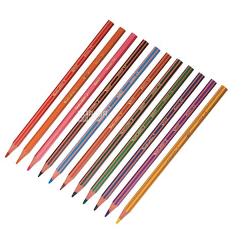 Bic, 12 pcs., A set of colored pencils hexagonal, Evolution Stripes