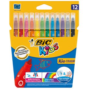 Bic Kid Coleour, Набір фломастерів, 12 кольорів, Бік