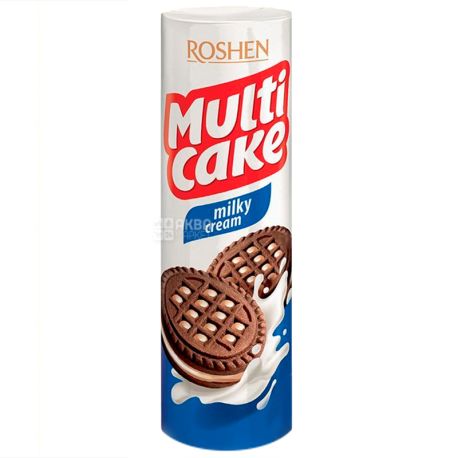 Roshen, 180 g, Chocolate Chocolate Sandwich Cookies with Milky Cream Filling, Multi-Keycake