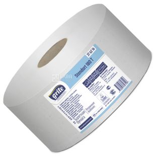 Grite Standart Professional, 1 рул., Туалетная бумага макулатурная  Грите, двухслойная, 180 м, 571 отрыв, 90х315 мм, на втулке