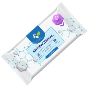 ECORelax Antibacterial, 72 шт., Салфетки влажные Экорелакс, Антибактериальные, для ухода за кожей
