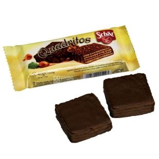  Dr.Schar, 40 г, Вафли диетические, С какао в темном шоколаде, Quadritos