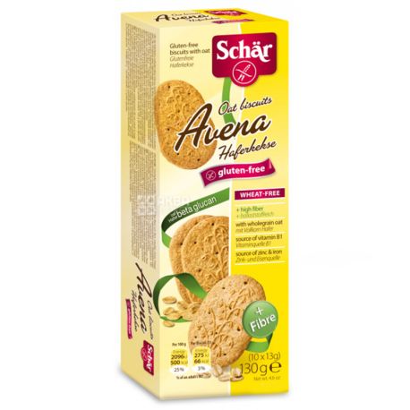 Dr.Schar, 130 g, Diet oatmeal cookies, Avena