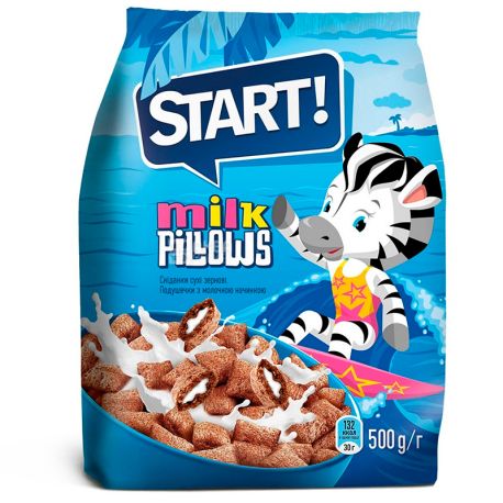 Start, 500 г, Подушечки, С молочной начинкой