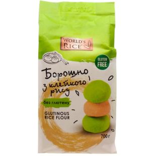 World's Rice, Glutinous Rice flour, 0,7 кг, Мука Ворлд Райс, из клейкого риса, без глютена