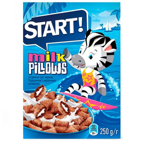 Start, 250 г, Подушечки, С молочной начинкой