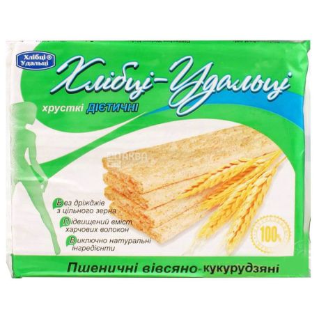 Хлебцы-Удальцы, 100 г, Хлебцы, Пшенично-овсяно-кукурузные