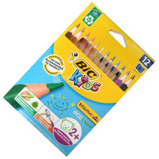  Bic Evolution НВ, Набір кольорових олівців шестикутних, 12 шт.