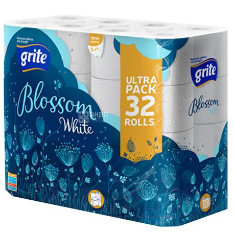 Grite Blossom, 32 рул., Туалетний папір Грите Блоссом, 3-х шаровий