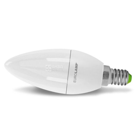 Eurolamp LED, Лампа світлодіодна Свічка, цоколь Е14, 8W, 4000K, 220 V, нейтральне біле світло, 690lm