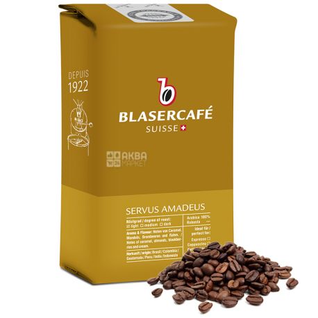 BlaserCafe, Servus Amadeus, 250 г, Кава Блазер, Сервус Амадеус, середнього обсмаження, в зернах
