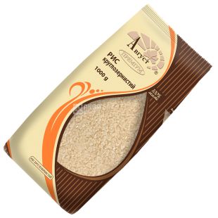Август, 1 кг, Рис, круглозернистый, шлифованный, белый