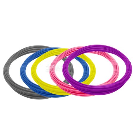 Plastic, For 3D pens, Set of 5 colors