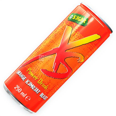 XS Power Drink, Orange Kumquat, 0,25 л, Напиток энергетический ІксЕс, Апельсин и кумкват