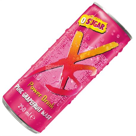 XS Power Drink, Grapefruit, 0,25 л, Напиток энергетический ІксЕс, Грейпфрут