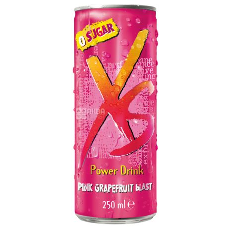 XS Power Drink, Grapefruit, 0,25 л, Напиток энергетический ІксЕс, Грейпфрут