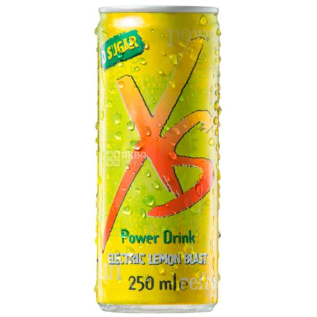 XS Power Drink, Lemon, 0,25 л, Напій енергетичний ІксЕс, Лимон