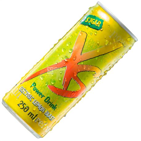 XS, 250 ml, Energy drink, Lemon flavored, w / w