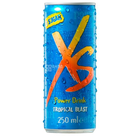XS Power Drink, Tropical, 0,25 л, Напиток энергетический ИксЭс, Тропические фрукты
