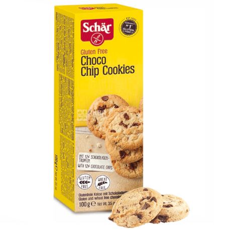 Dr.Schar, 100 g, Dietary Cookies with Chocolate Chunks, Choco Chip