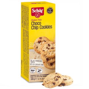 Dr.Schar, 100 г, Печенье диетическое с кусочками шоколада, Choco Chip