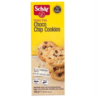  Dr.Schar, 100 г, Печенье диетическое с кусочками шоколада, Choco Chip