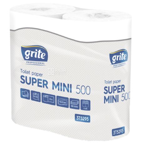 Grite Super Mini, 4 рул., Туалетная бумага Грите Супер Мини, 2-х слойная