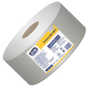 Grite Jumbo Economy Maxi, 1 рул., Туалетная бумага макулатурная Грите, однослойная, 400 м, 1270 отрывов, 100х315 мм, на втулке