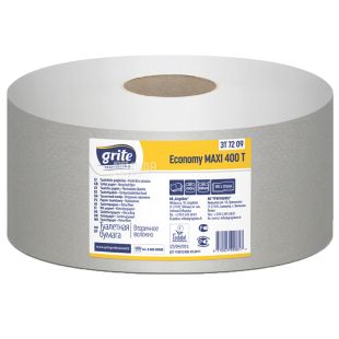 Grite Jumbo Economy Maxi, 1 рул., Туалетная бумага макулатурная Грите, однослойная, 400 м, 1270 отрывов, 100х315 мм, на втулке