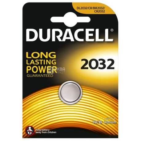 Duracell, 1 pc., Batteries, Tablet Type, 2032