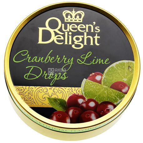 Queen's Delight, 150 г, Леденцы, Cо вкусом клюквы и лайма 