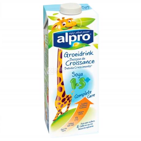 Alpro, Soya Complete Care, 1 л, Алпро, Соєве молоко, дитяче 1-3+, з кальцієм і вітамінами