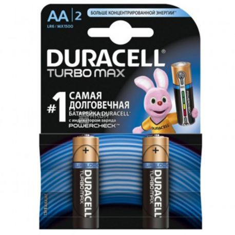 Duracell, 2 шт., АА, Батарейки, Turbo Max 