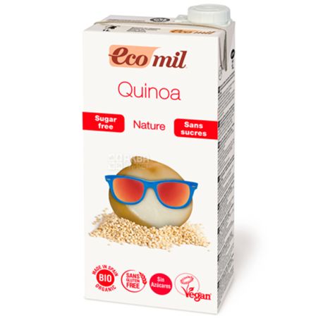 Ecomil, 1 liter, Quinoa Drink with agave syrup, Tetra Pak