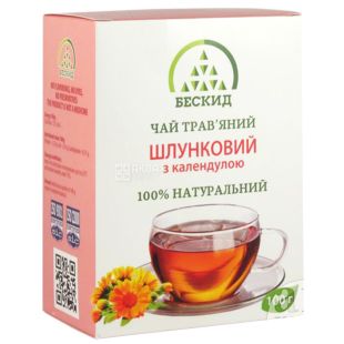 Бескид, Желудочный, 100 г, Чай травяной, с календулой