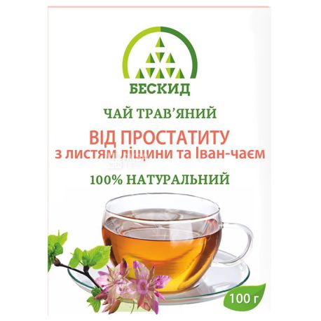 Бескид, От простатита, 100 г, Чай травяной, с листьями орешника и иван-чаем